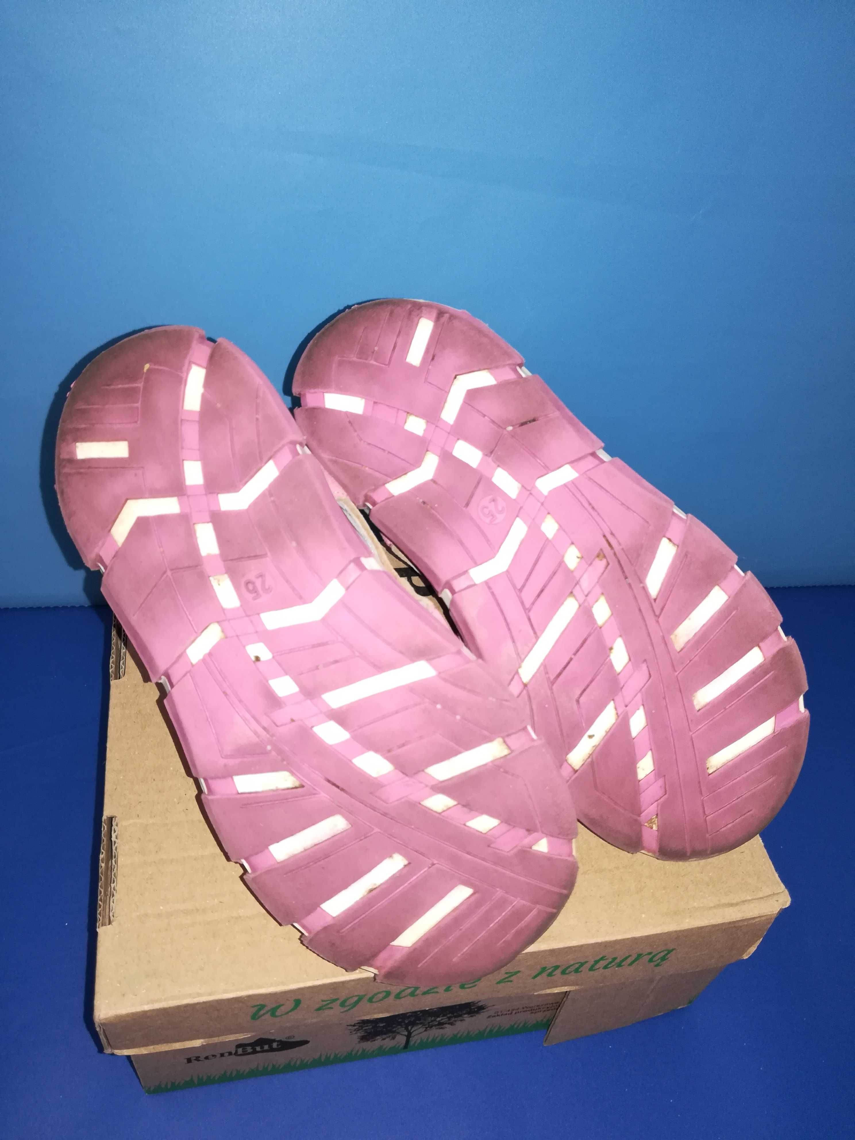Różowe sandały ze skóry naturalnej Ren But rozmiar 25