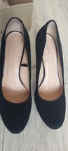 Buty damskie obcas czarne Wojas szpilki 38 zamsz