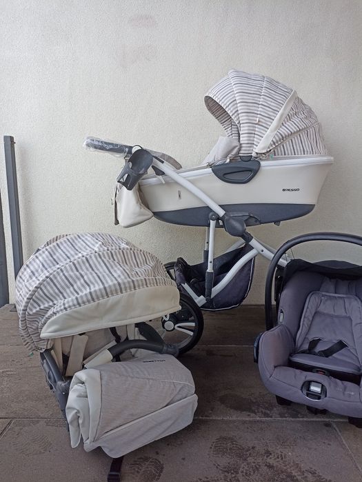 Wózek 3/1 Bebetto bresso beż z fotelikiem maxi Cosi