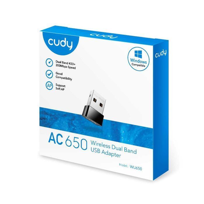 Cudy - Karta Sieciowa Wi-Fi USB Cudy Wu650, adapter, czarny