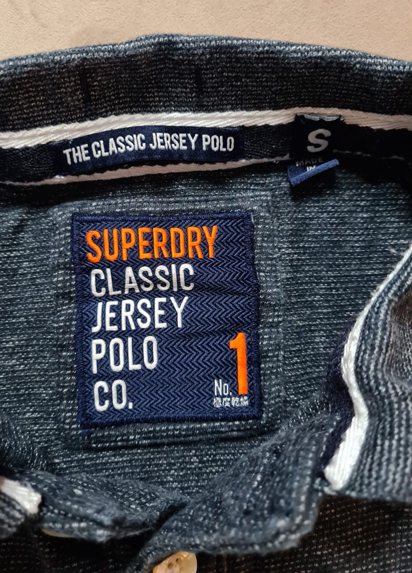 SuperDry męska koszulka polo jersey S granatowa