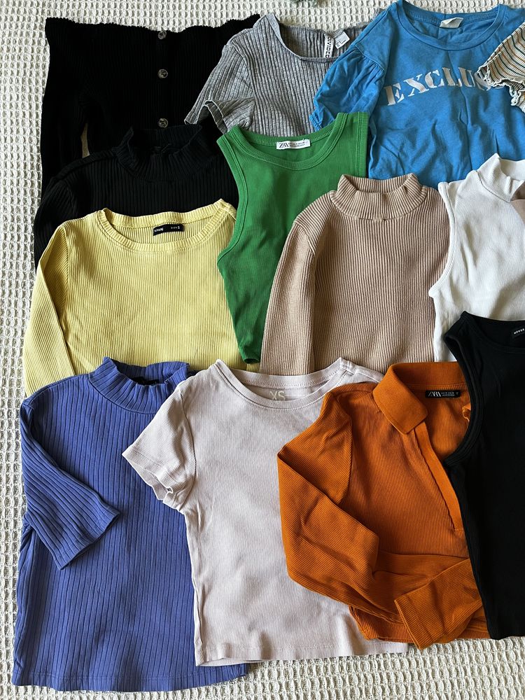 Zestaw 20 sztuk topy bluzki sukienki XS Zara Sinsay Cropp nastolatka