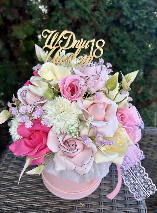 Box z kwiatami mydlanymi na różne okazje