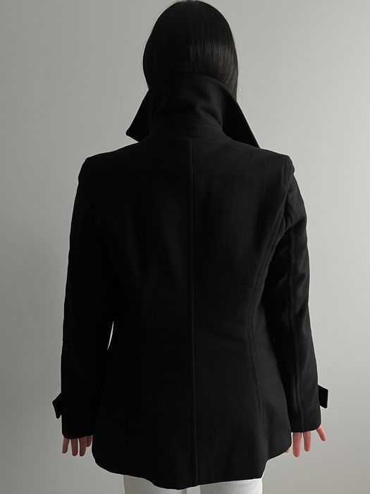 Czarny płaszcz Calvin Klein Jeans, dwurzędowy, S