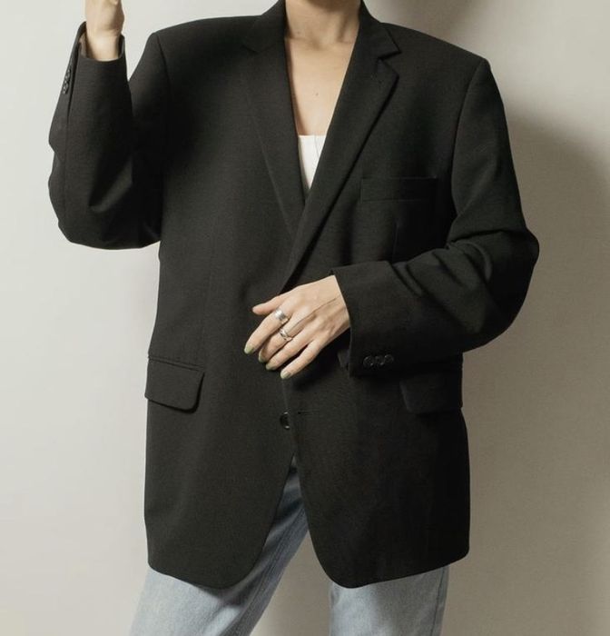 Жіночий піджак оверсайз чорнрй піджак блейзер жакет женский винтажный