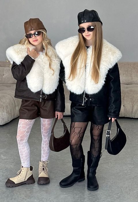 Зимова дубленка  для дівчинки на ріст 164-170