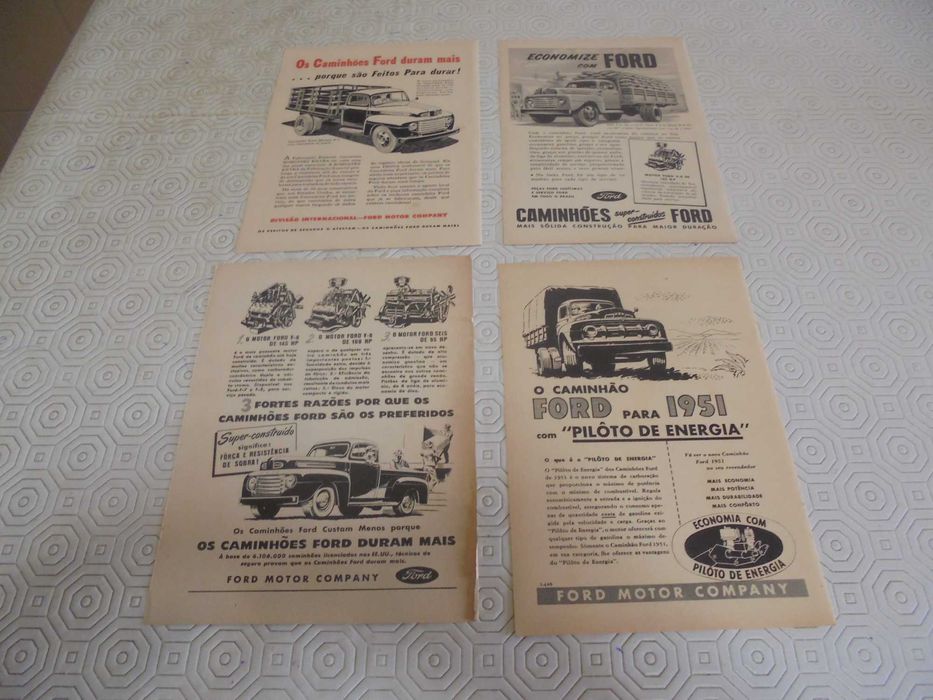 Publicidades antigas, anos 50 de camiões Ford