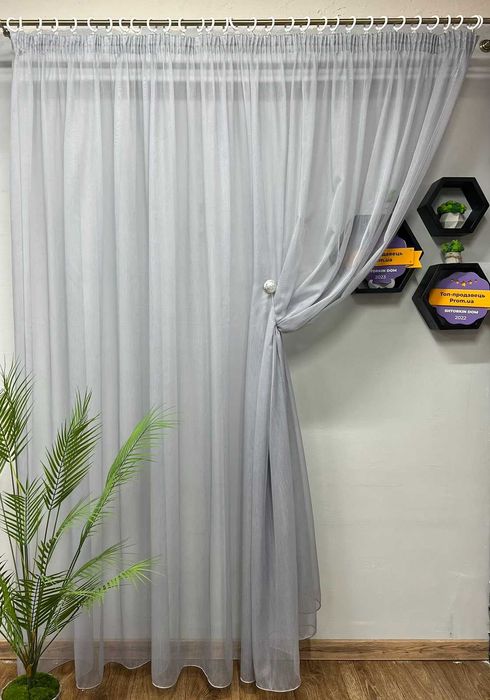 Тюль Бамбук, однотонный тюль с утяжелителем BAMBO,производитель Турция