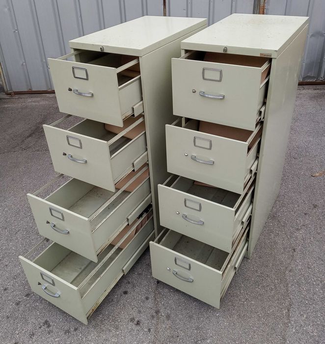 Armário Arquivador Metálico Industrial Vintage