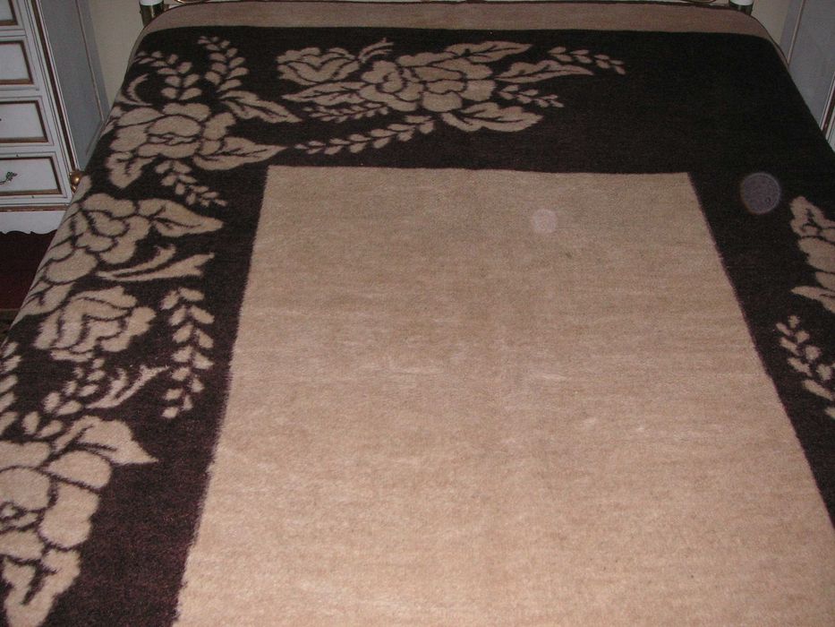 Cobertores Cores Castanho e Bege / Rosa Pura Lã Virgem