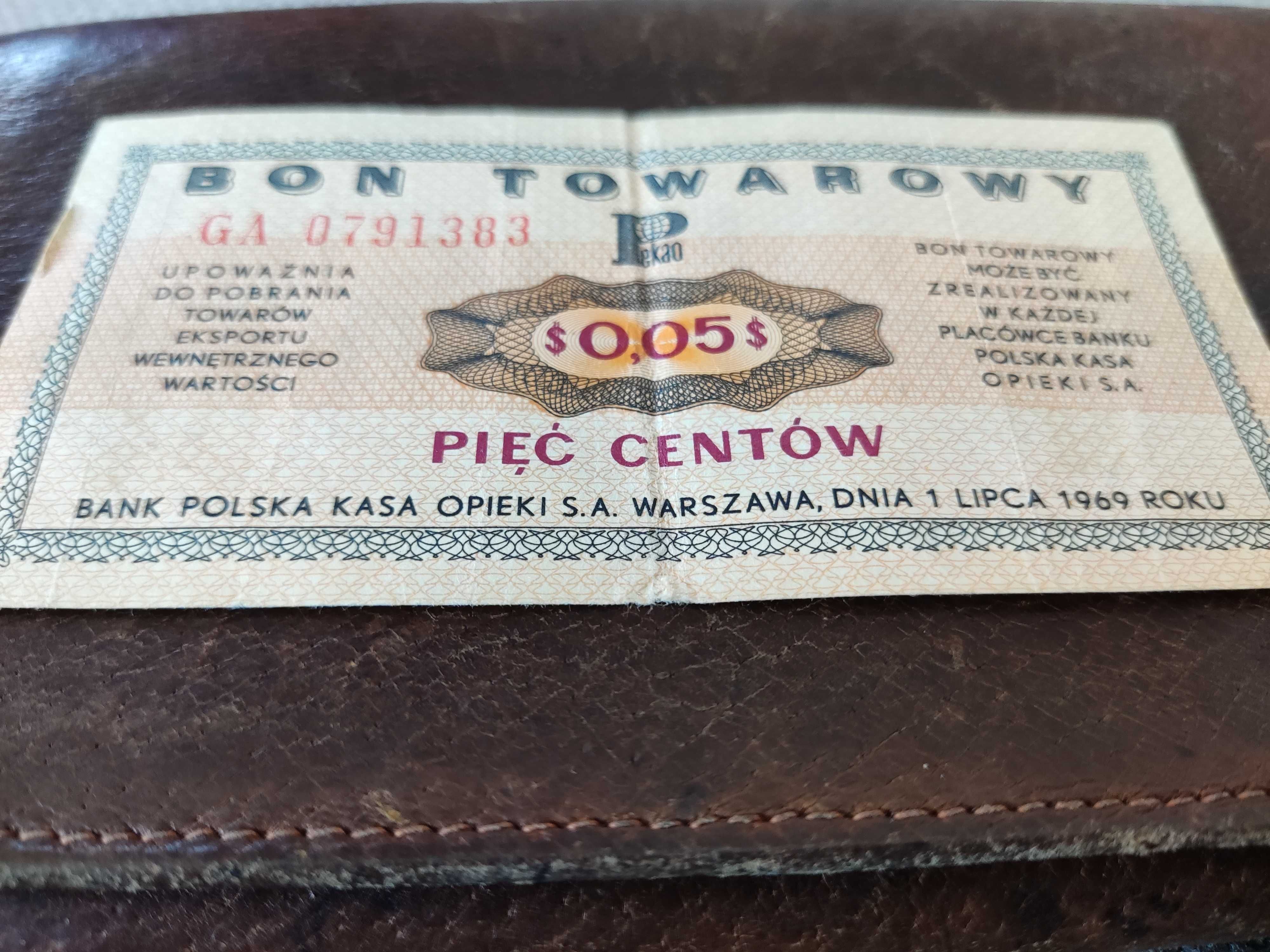 Bon Towarowy 5 centów Pekao 1969