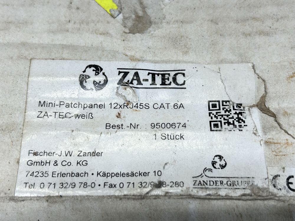 Mini Patch panel listwa Cat 6a (8 portów)