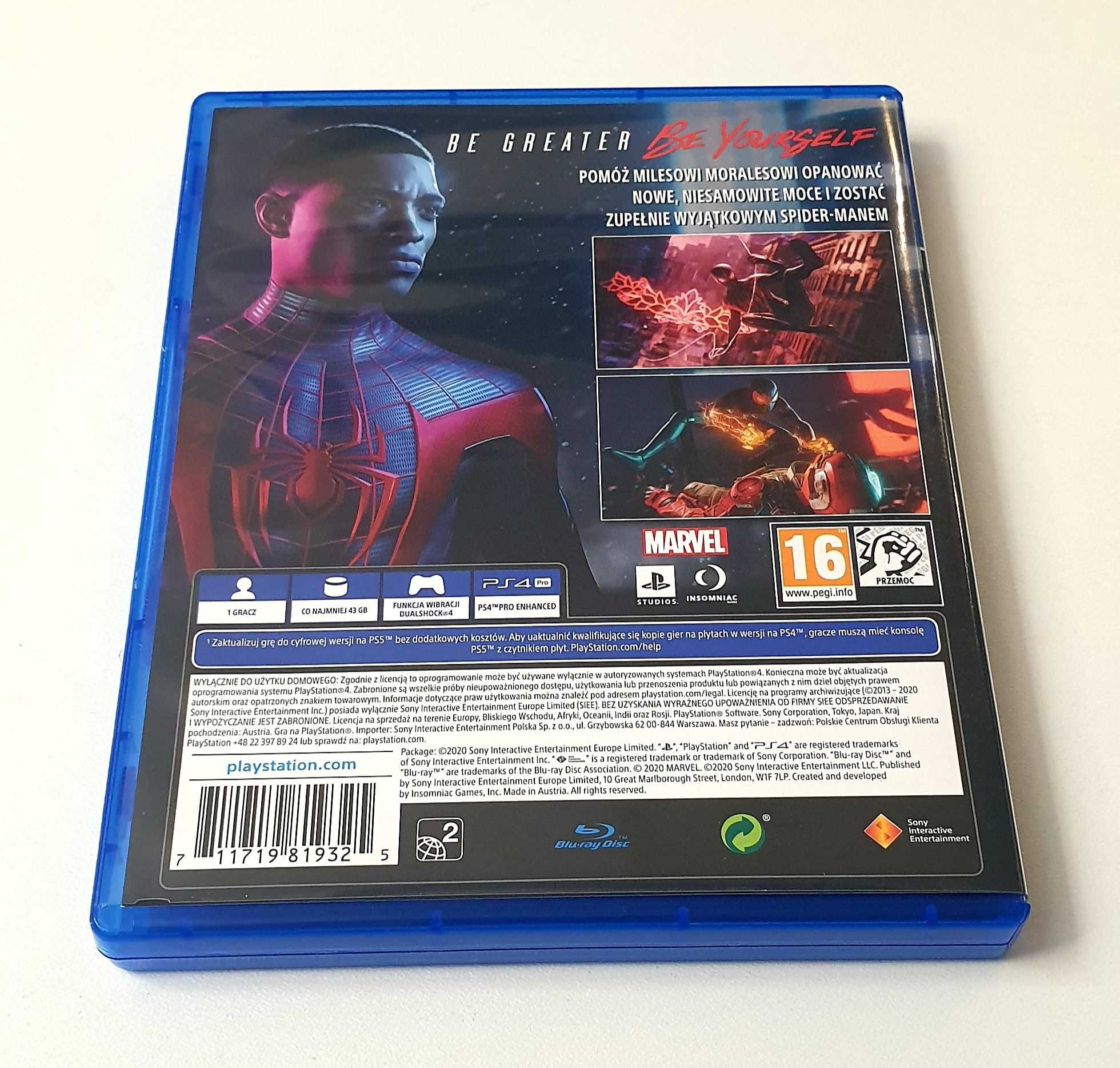Gra Spiderman Miles Morales PS4 PS5 PL Spider Man Spider-Man