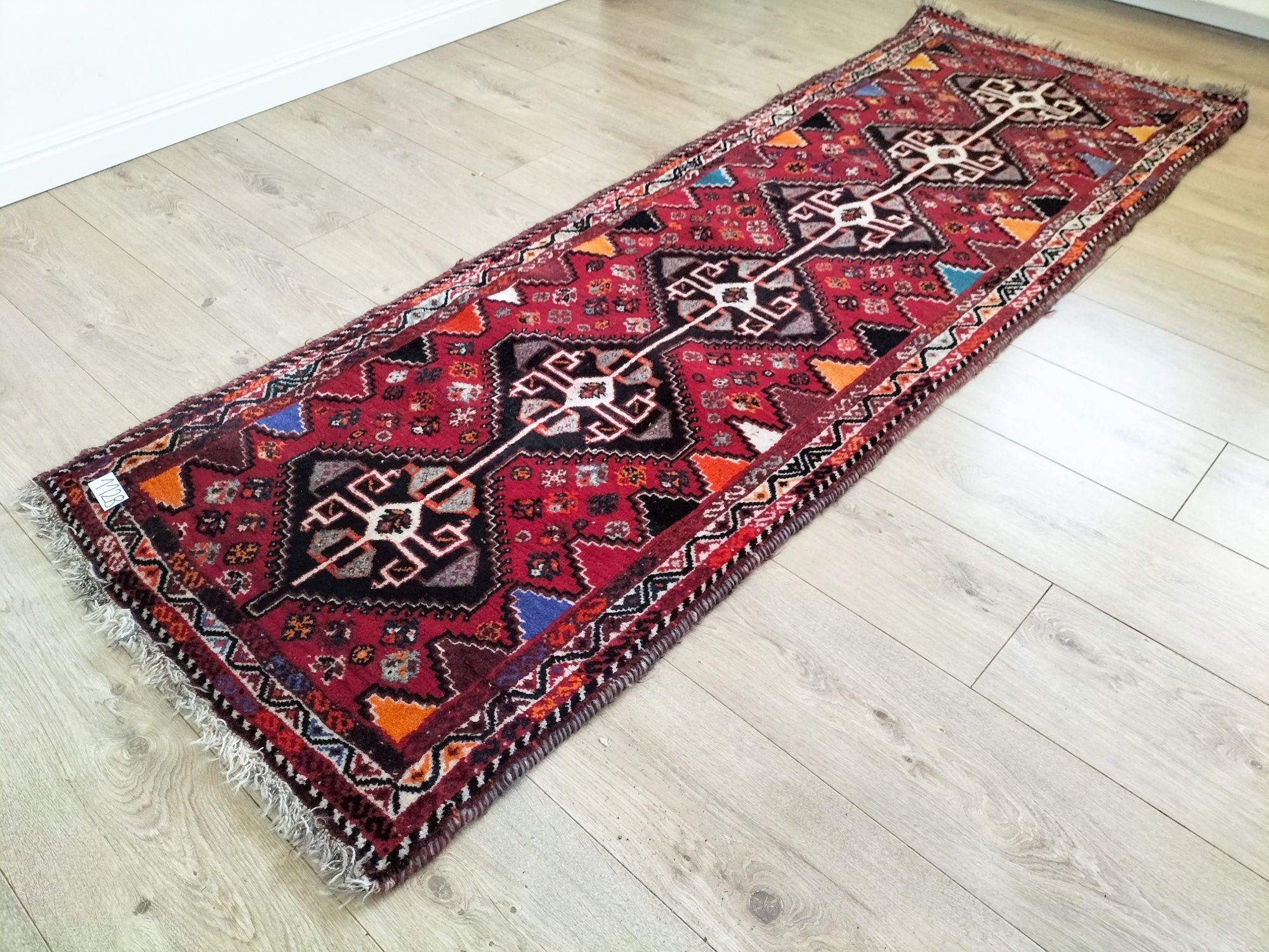 Piękny ręcznie tkany wełniany chodnik Hamadan 75x220cm