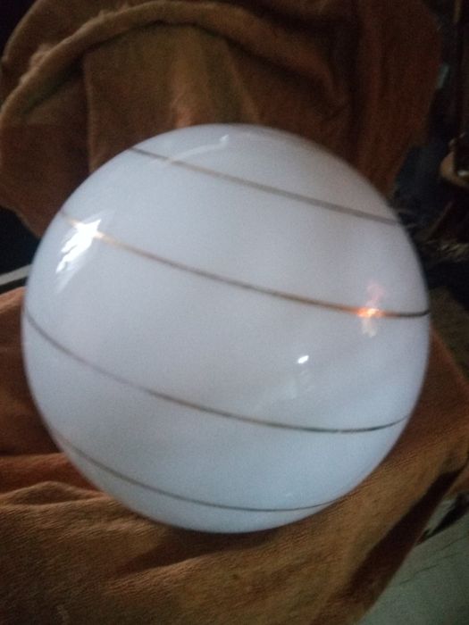 Stary duży klosz szklany kula złocenia