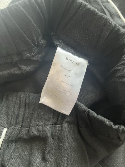 Bluzka i spodnie letnie lniane czarna myrtille