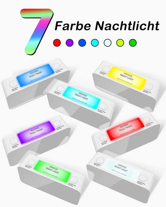 Budzik RBG z wibracjami NOWY budzik LED