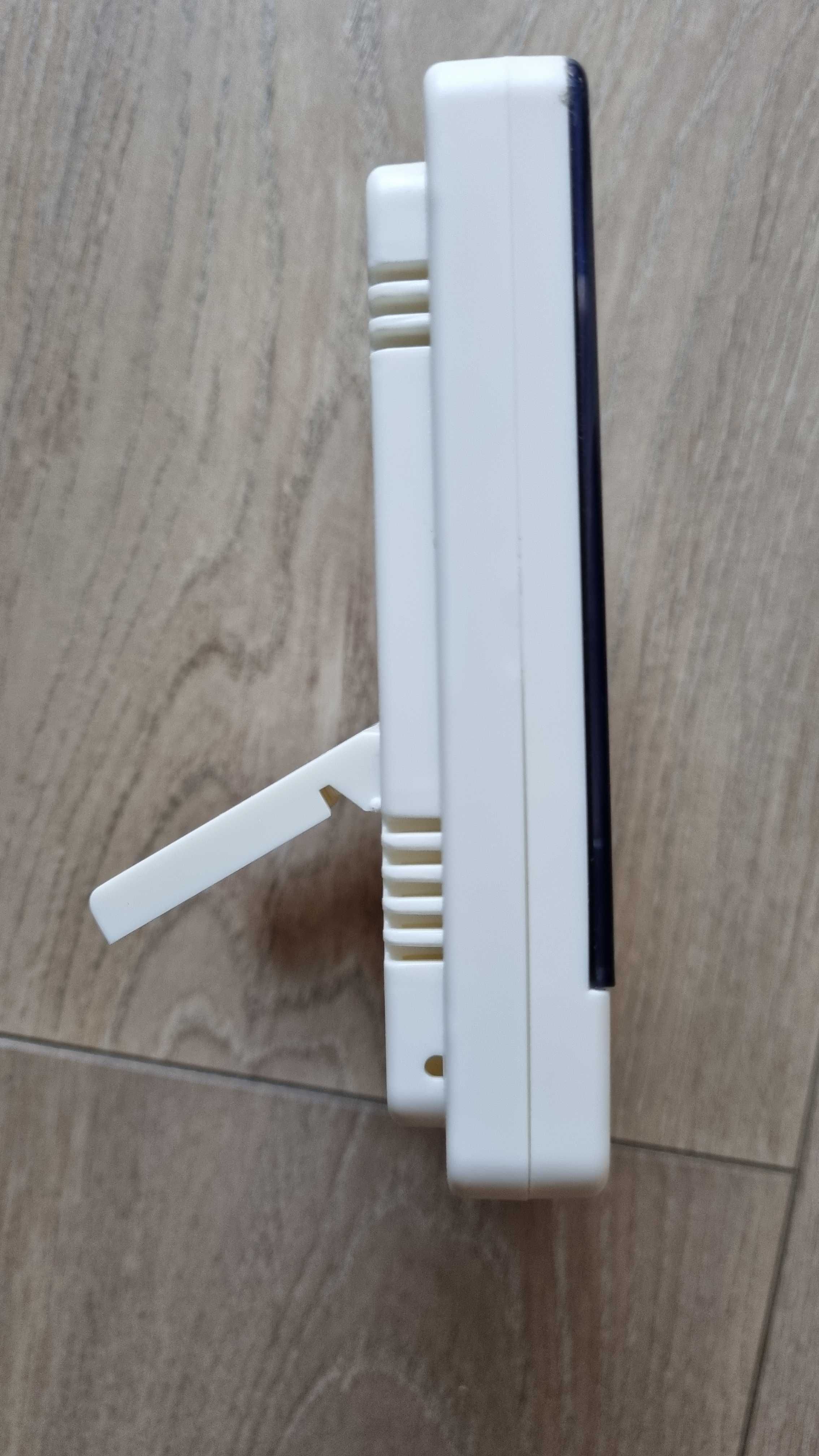 Termometr Higrometr pokojowy Zegar LCD Budzik Biały