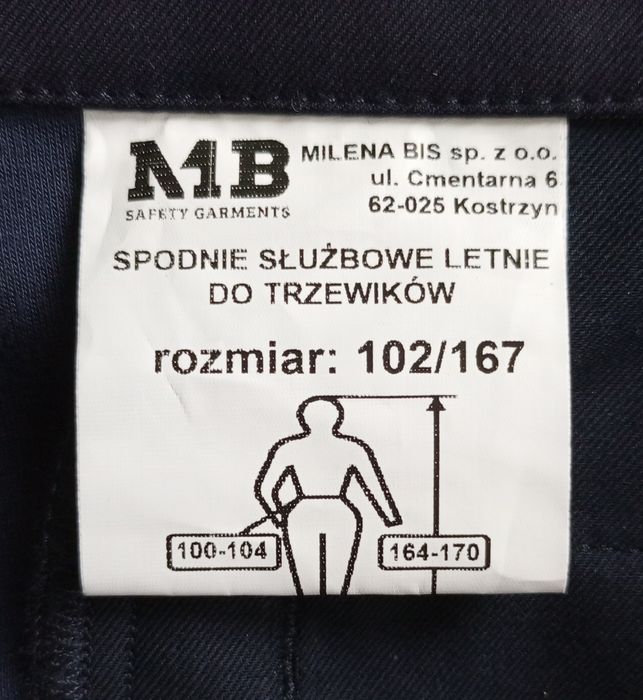 NOWE spodnie służbowe letnie do trzewików Policja w rozm. 102/167