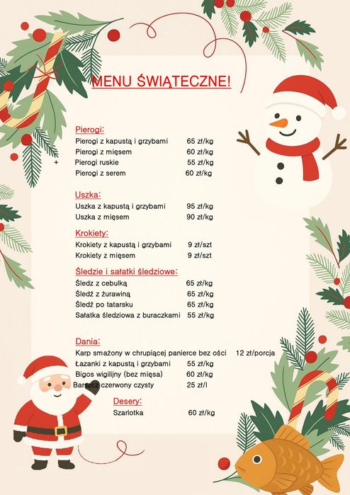 Pierogi, uszka, krokiety, catering świąteczny