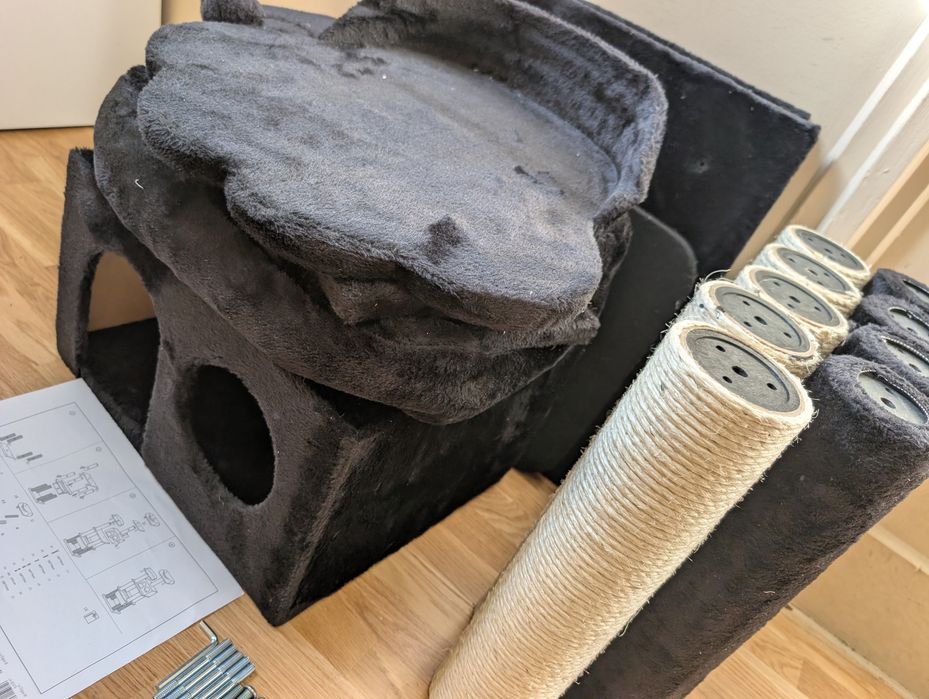 La Digue III Drapak Dla Kota Czarny 69x69x163cm Po Zwrocie DUŻY Uszkod