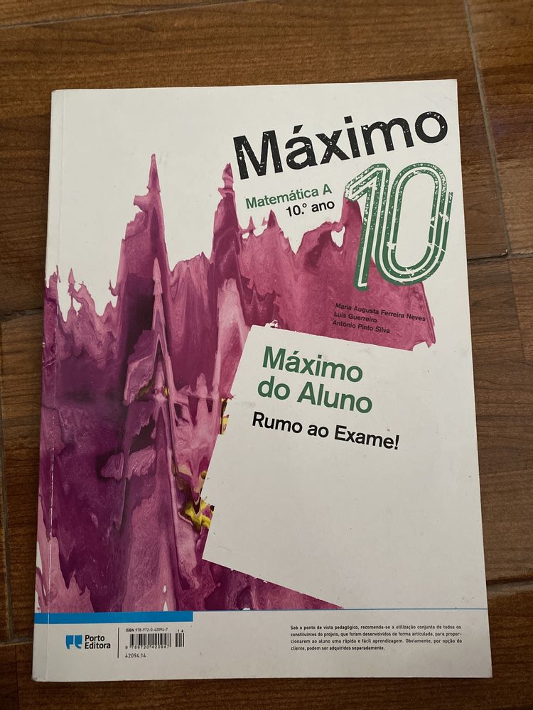 Manual matematica A (Máximo) 10 ano- caderno de fichas