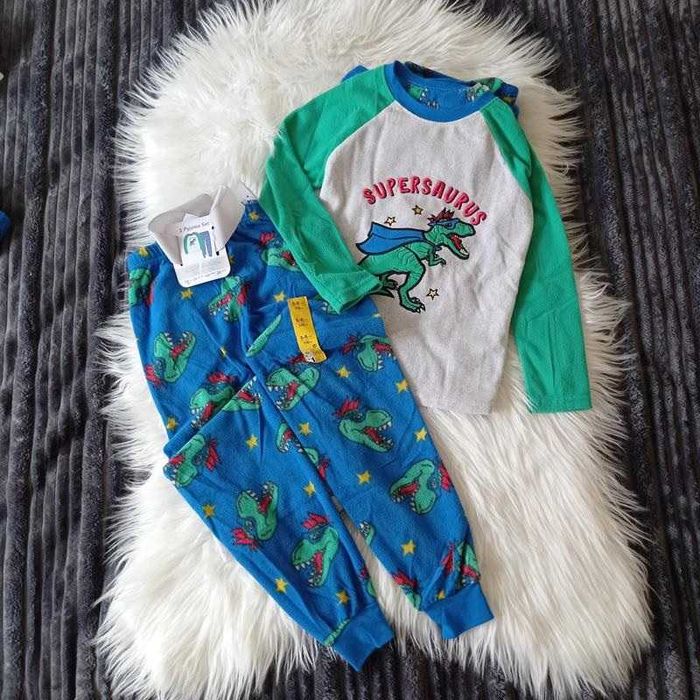 Тепла флісова піжама домашній костюм динозавр primark  116 122 128