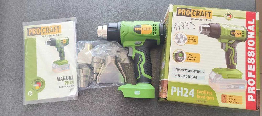 Акумуляторний фен промисловий Procraft PH24 (без акб та зп)