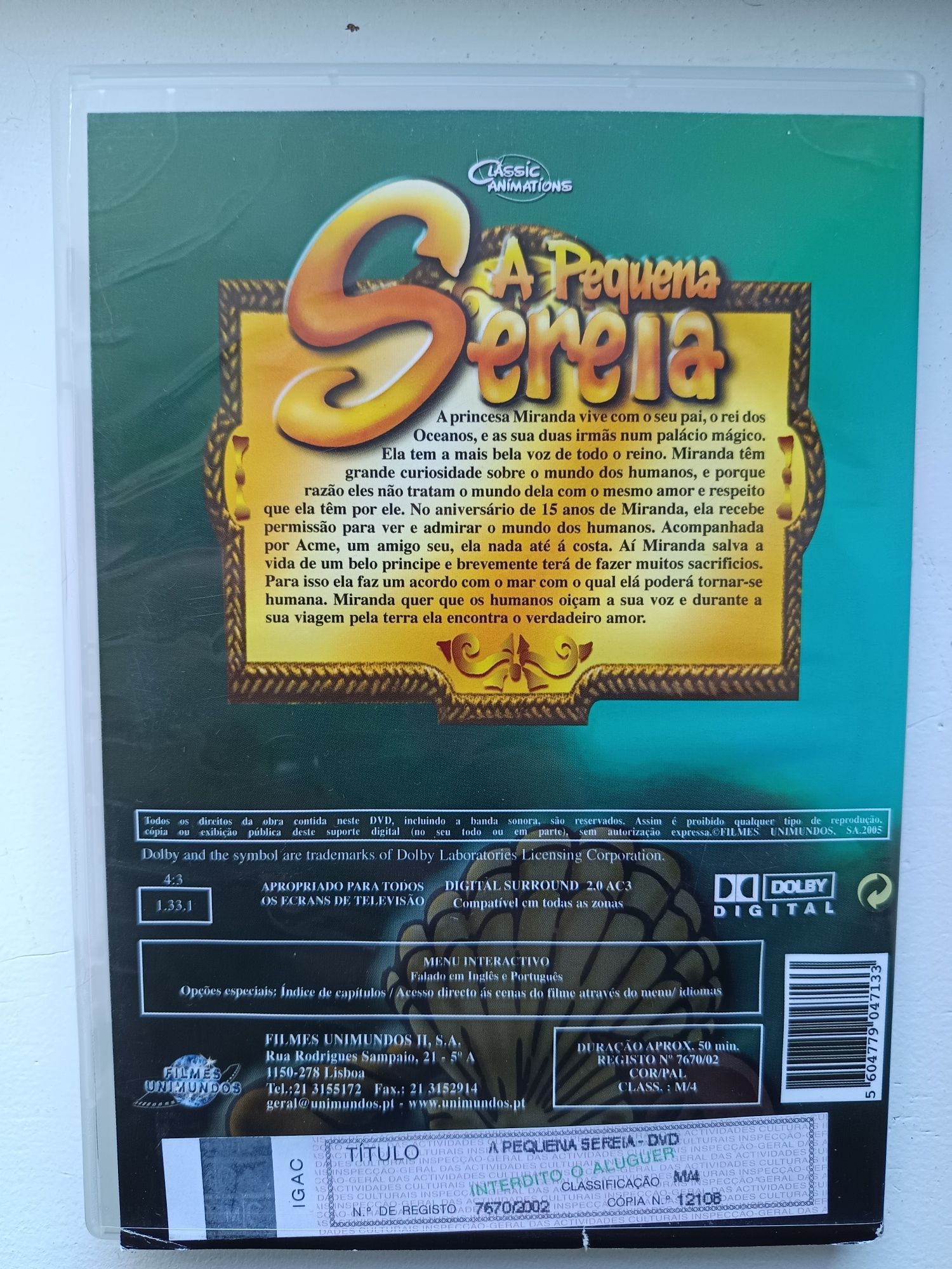 DVD a pequena sereia