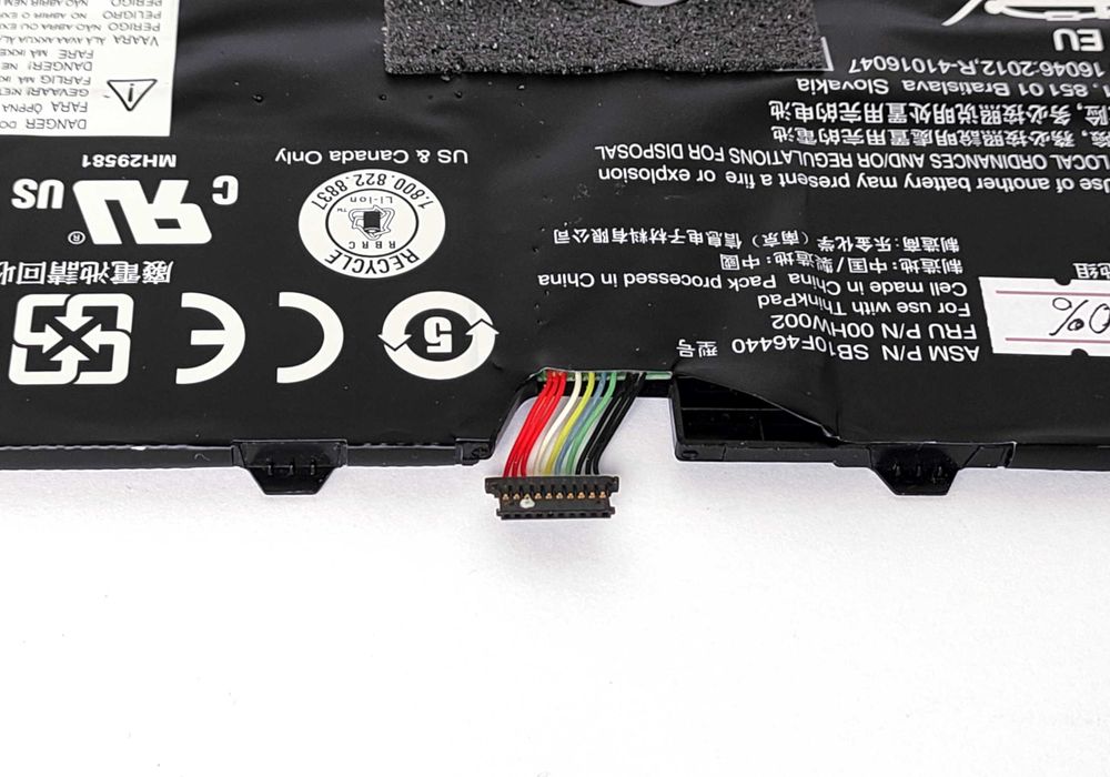 АКБ Lenovo ThinkPad X1 Carbon 45N1702 00HW002 45N1703 00HW003 изн. 30%