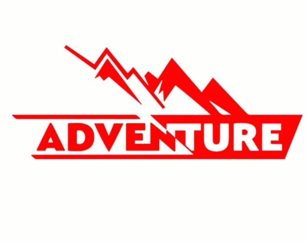 ADVENTURE - 16cm x 6cm -  naklejka na laptop auto kamper quad
