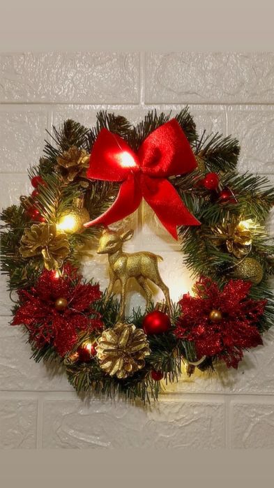 Новорічний ,різдвяний вінок ручна робота