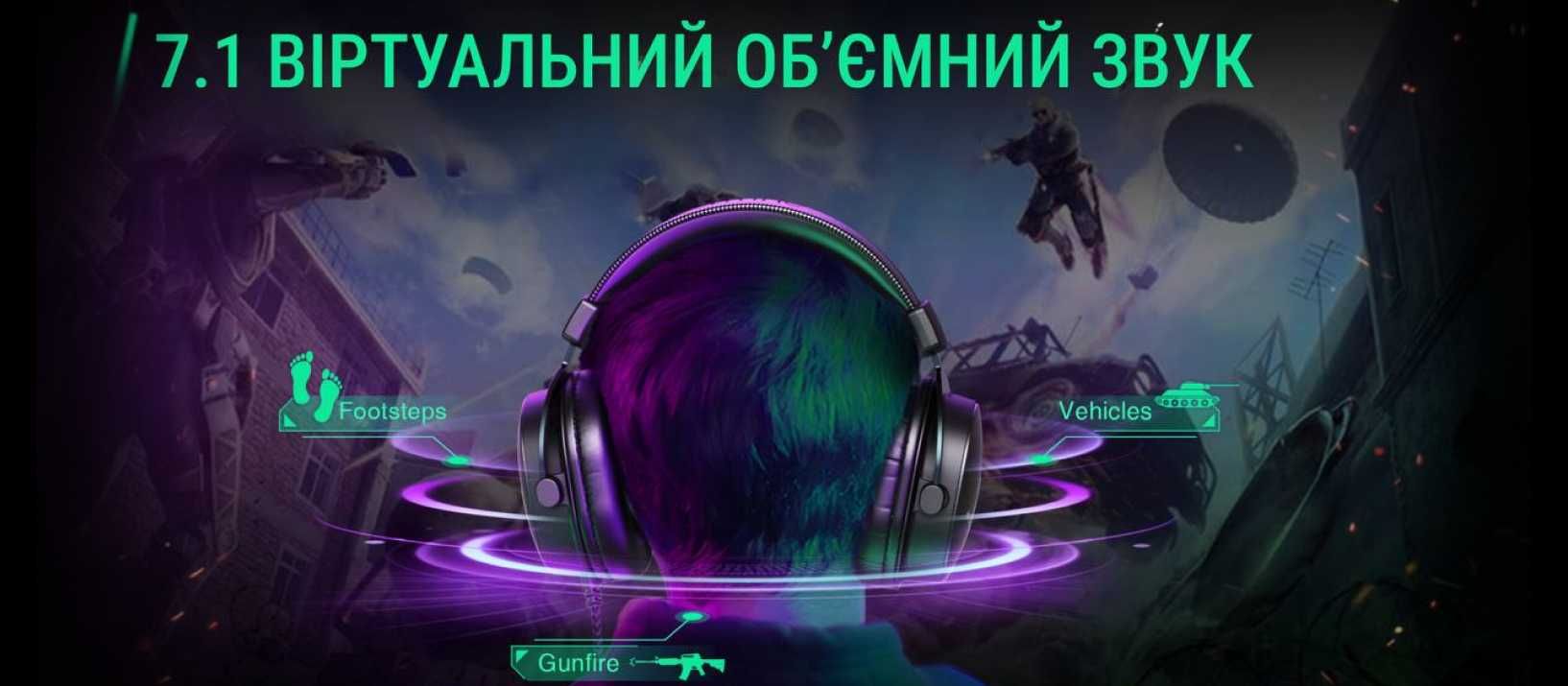 Ігрові навушники Fifine H9 | 7.1 звук | знімний мікрофон | оригінал