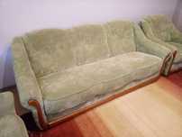Weraslka 3 2 1 wersalka sofa kanapa fotel welur zielony