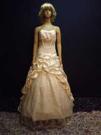 Sukienka koronkowo-marszczona rozmiar 34-38