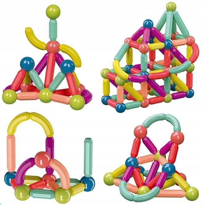 Klocki Magnetyczne Zestaw Konstrukcyjne 84 Elem. Magnetic Sticks Eduka
