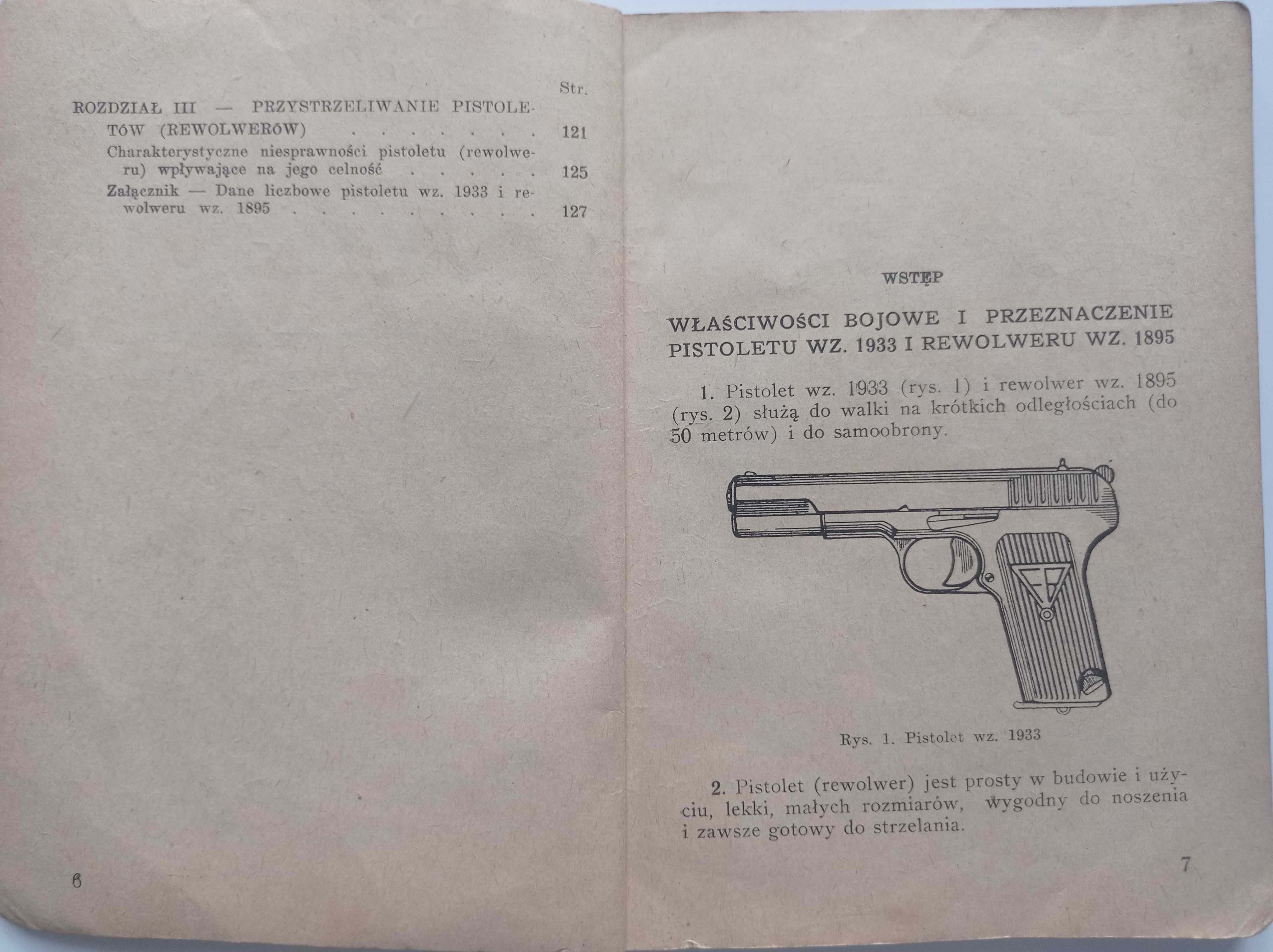Instrukcja piechoty pistolet wz. 1933 i rewolwer wz. 1895 - oryginał.