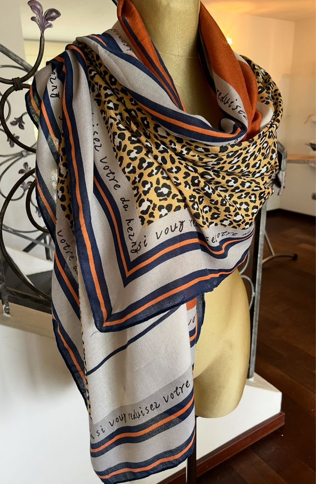 Chusta lniana szal pareo sarong z lnu len 180 cm x 90 cm plaża lato