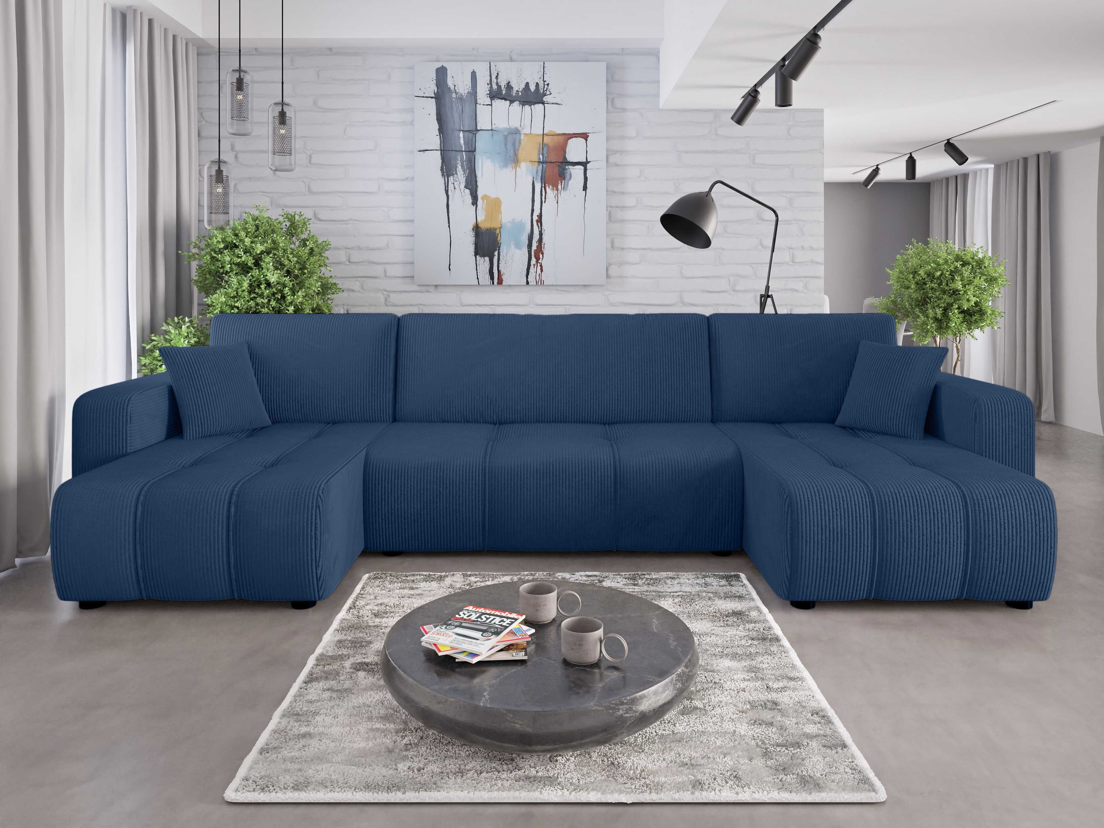 Narożnik Sofa Alice U funkcja spania pojemnik Kronos7 sprezyna falista
