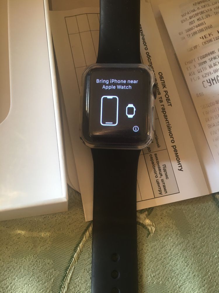 Apple Watch 3 Space Grey корпус 38мм з захисним чехлом