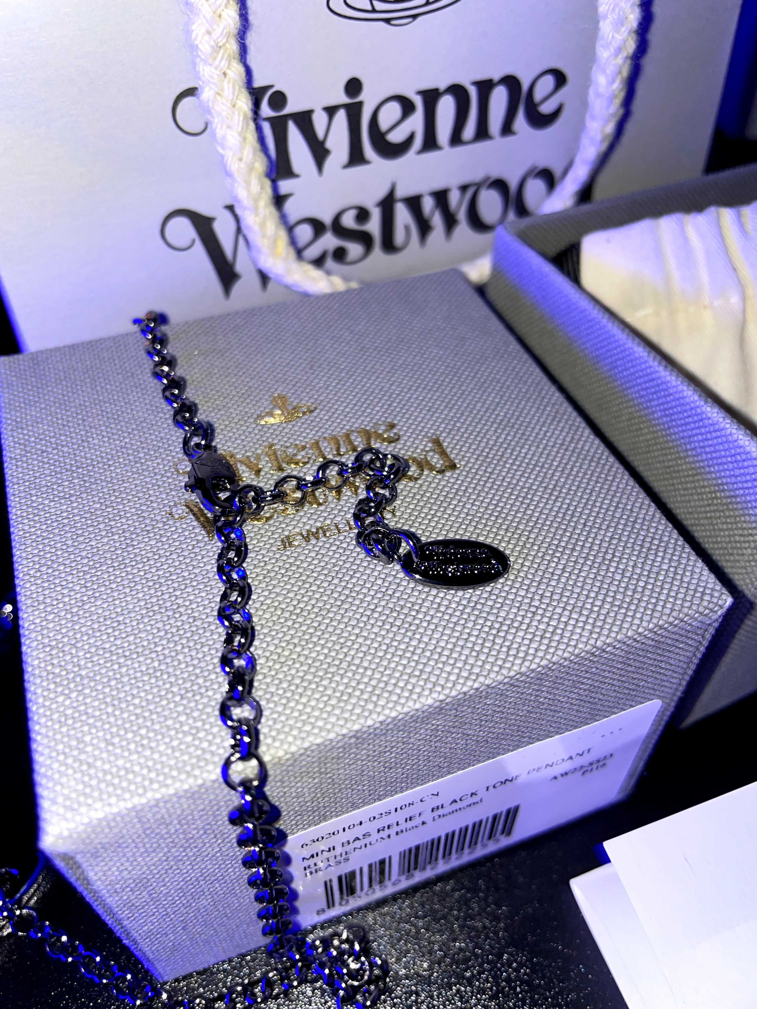 Оригінал Vivienne Westwood mini bas black Подвеска Ожерелье сережки