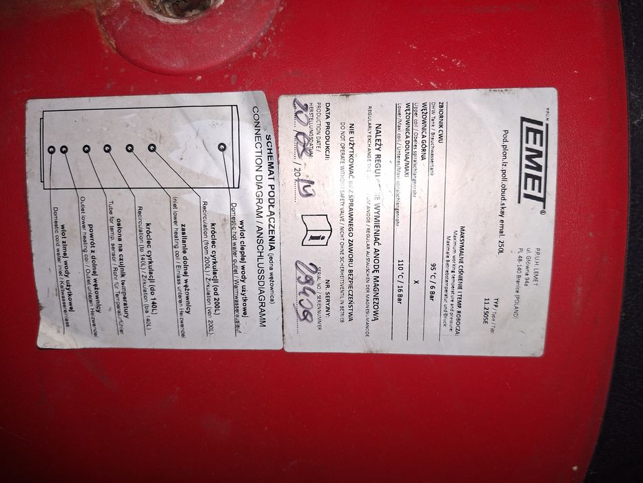 Zbiornik 250l cwu  2020 Lemet