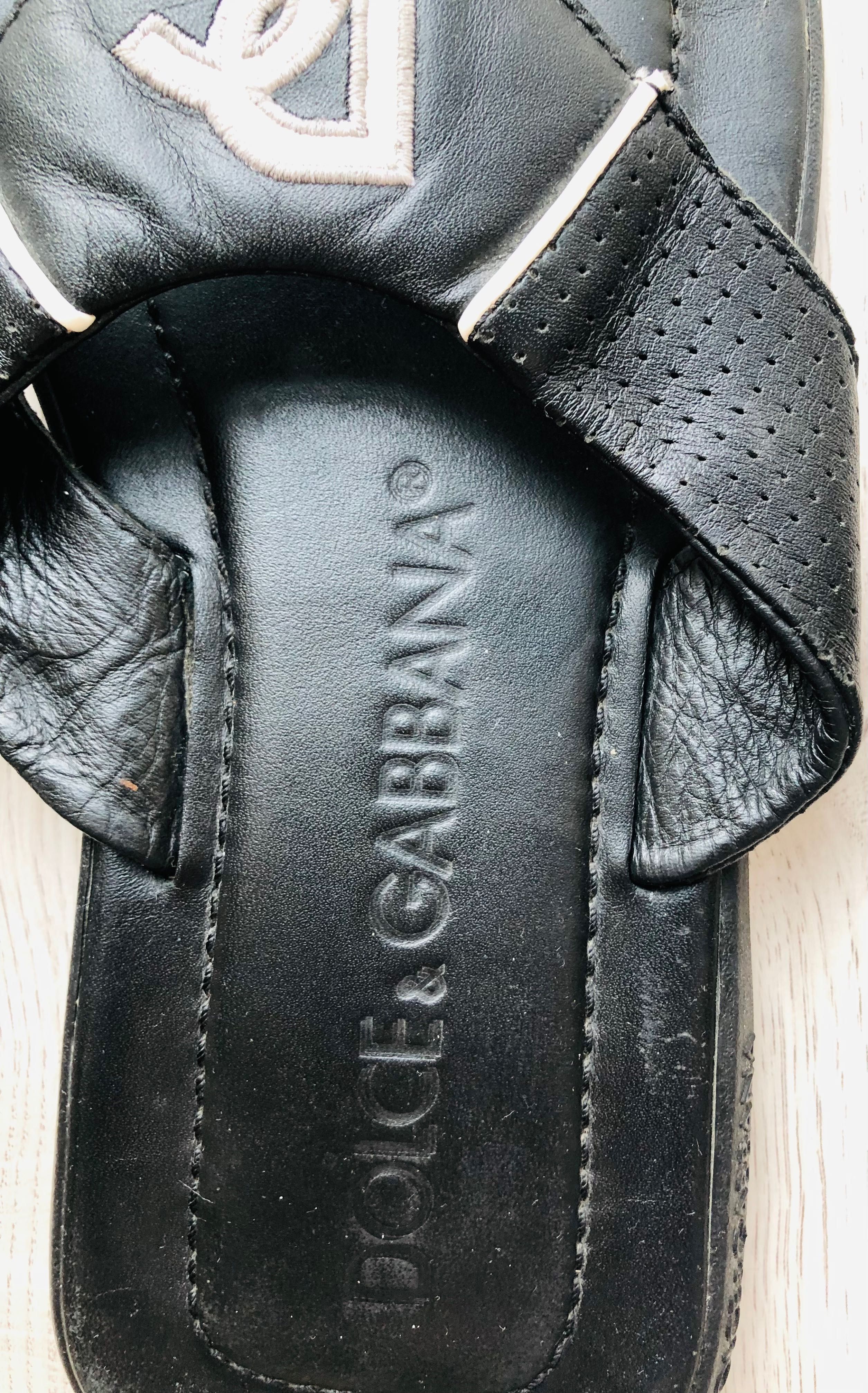 Чоловічі літні сандалі шльопанці Dolce&Gabbana шкіряні оригінал