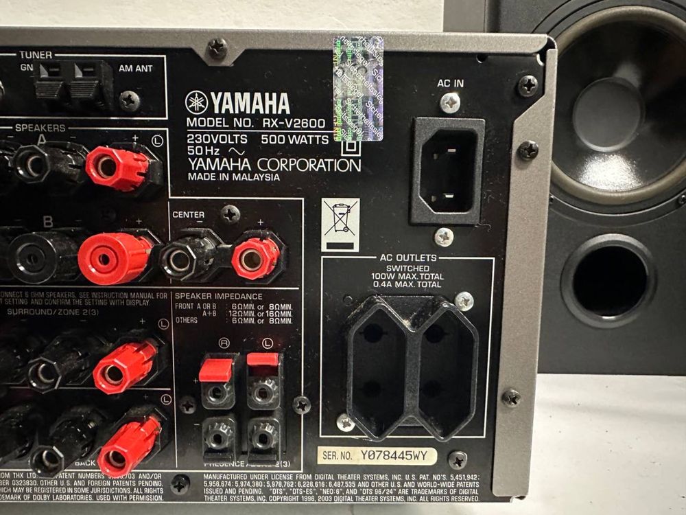7.1 amplituner Yamaha RX-V2600,  mocny 190watt,  YPAO, HDMI,