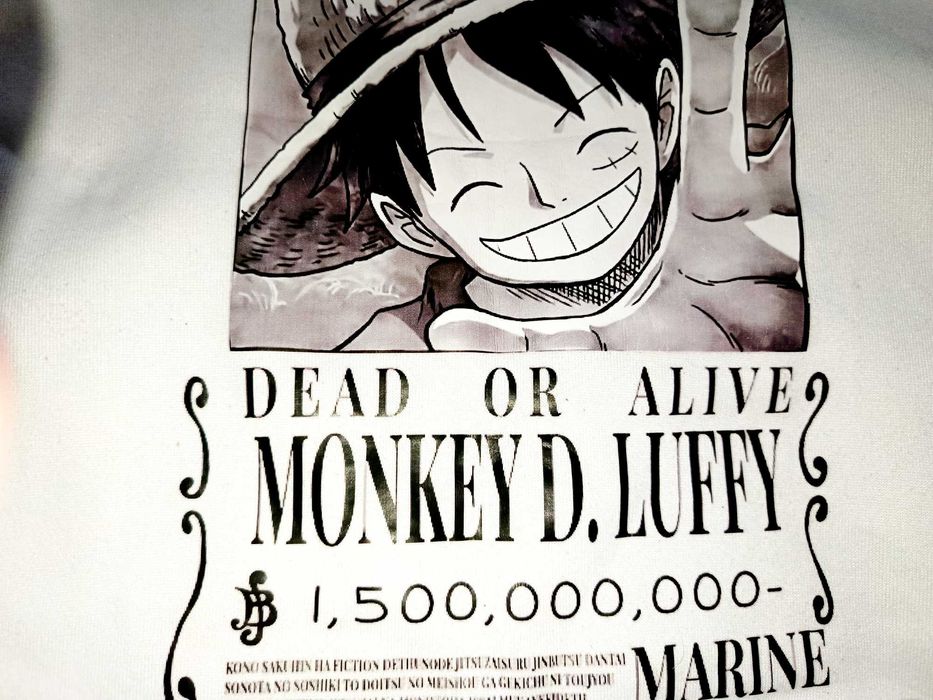 Худі білий Монки Д. Луффи із аниме, манги «Ван-Пис» (One Piece). Стіч.