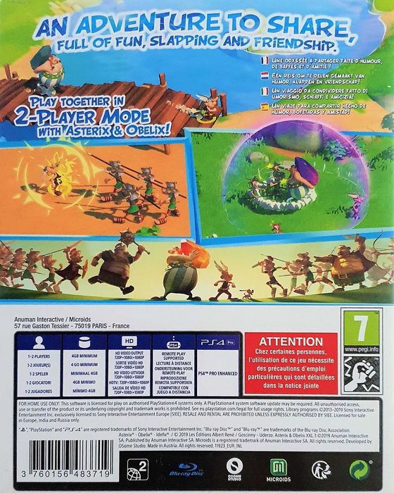 ASTERIX & OBELIX XXL 3 The Crystal Menhir Playstation 4 PS4 PS5 Nowa