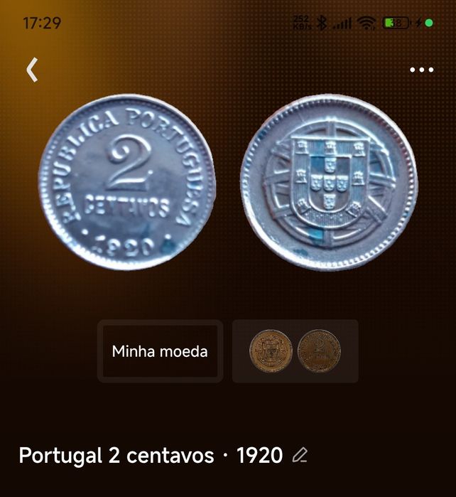 Moeda antiga de Portugal