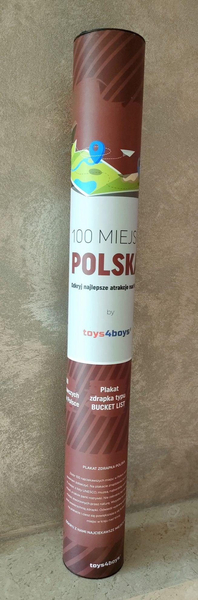 100 miejsc do zobaczenia Polska mapa zdrapka plakat