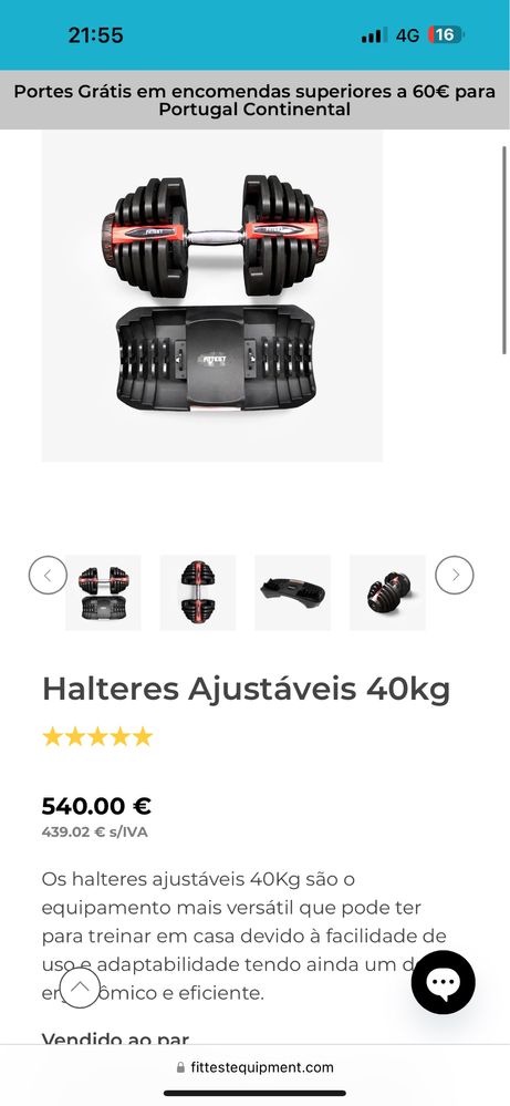 Halteres ajustaveis