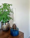 Stara lampa naftowa Kosmos Brenner niebieska vintage retro prl